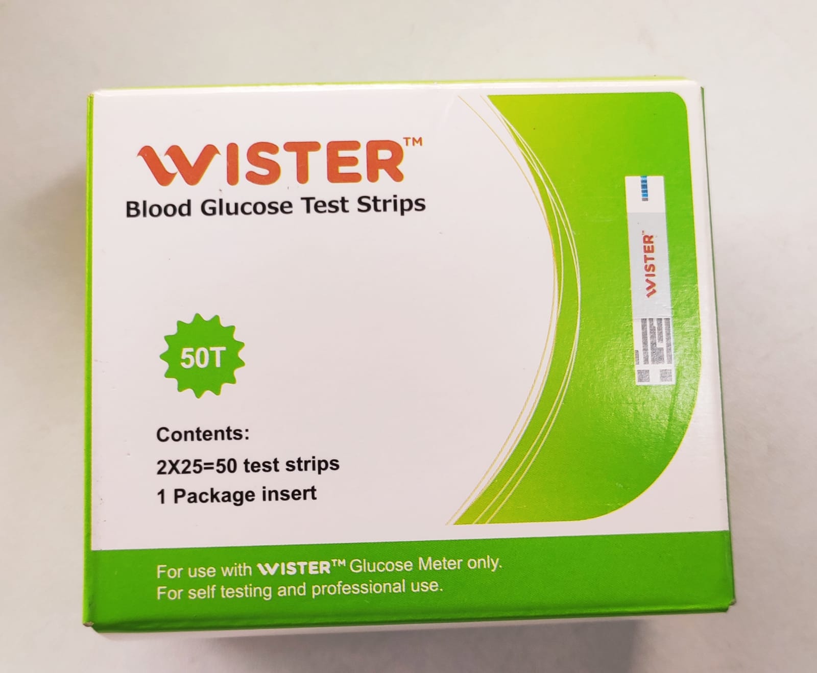 WISTER Blood Glucose Test Strips- 50 pc box