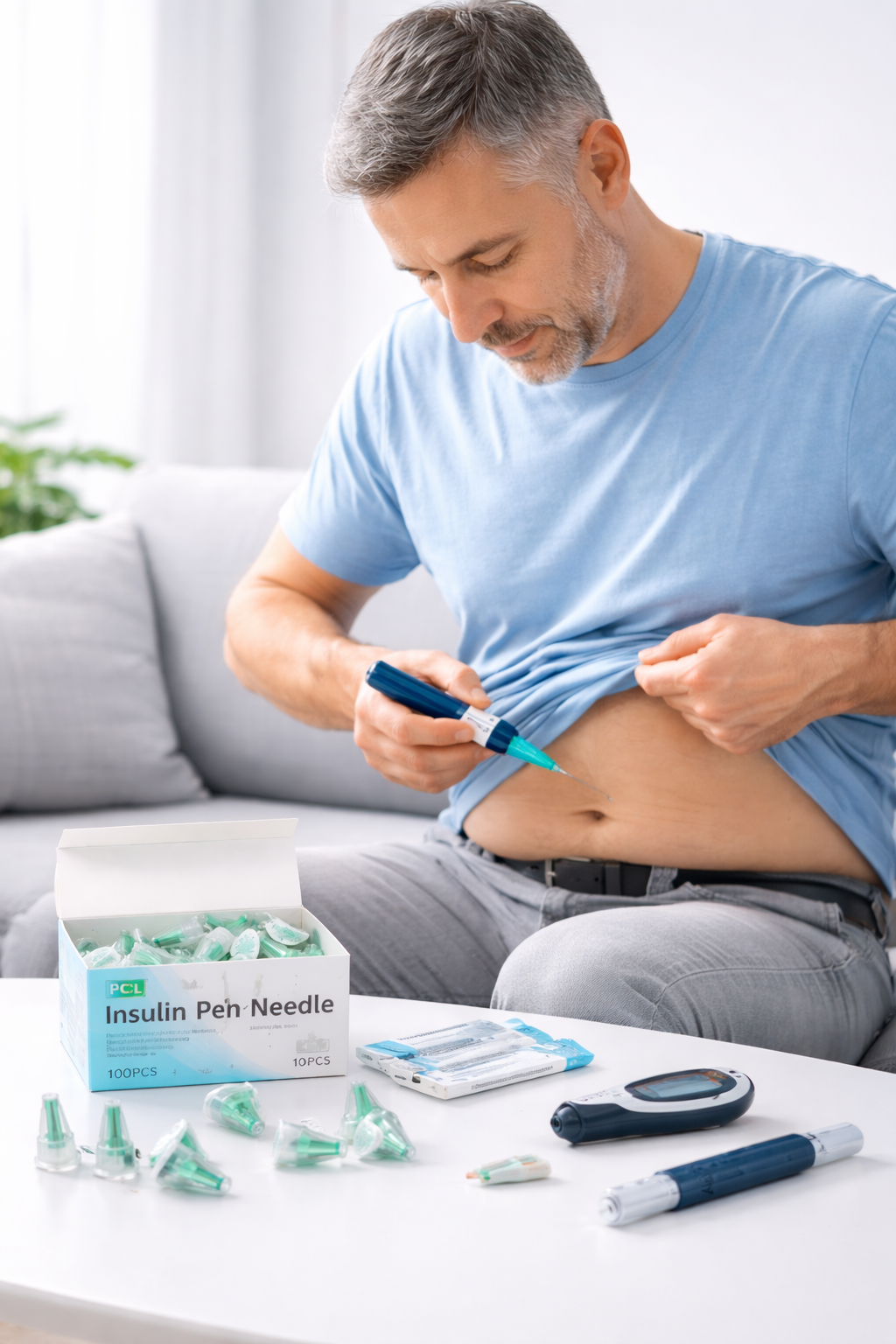 Insulin Pen Needle Pcl Care- 100 pc Box- 32G/ 0.23/4mm